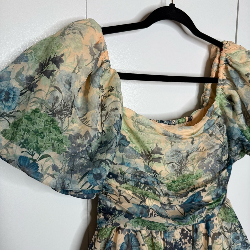 Anthropologie Let Me Be Flo Ruched Mini Dress Floral Pink - XS - Picture 5 of 15